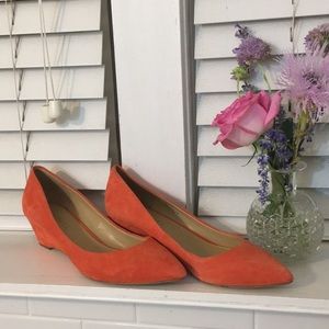 Talbots Orange Wedge Heels Size 9.5